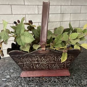 Decorative metal basket.